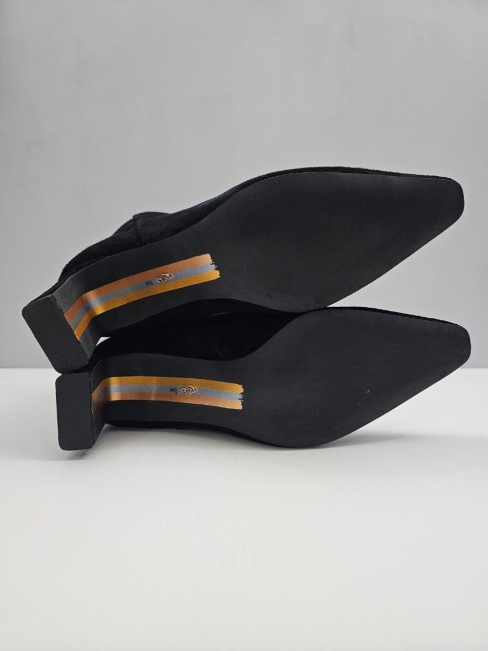 Sam Edelman Saige Ankle Bootie Womens 8 Black Suede Block Heel Pointed Toe - Picture 14 of 16